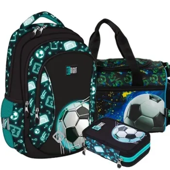 Neon-Fussball-Rucksack-Schulrucksack-Tasche-Schulranzen