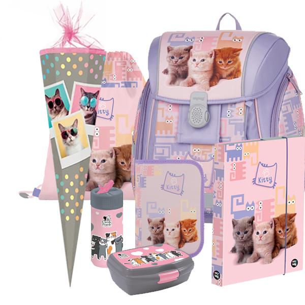 Katze-Cat-Pets-Ranzen-Schulranzen-Tornister-Rucksack-Set-Schultüte