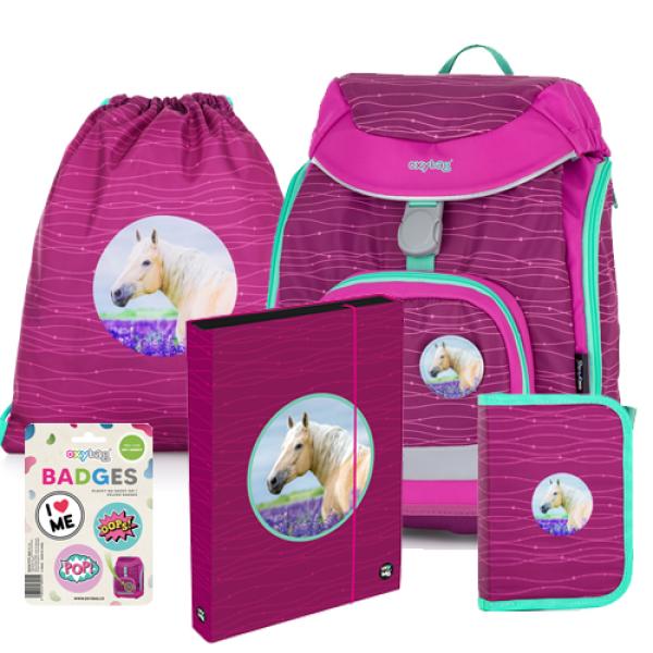 OXY-Sherpy-Pferde-Horse-Schulranzen-Tornister-Ranzen-Rucksack-Set-Patches