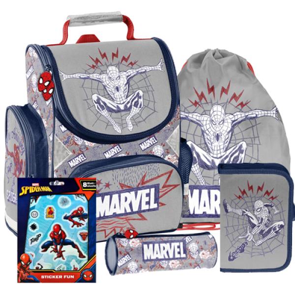 Spiderman-Marvel-Spinne-Schulranzen-Tornister-Ranzen-Schulrucksack-Set