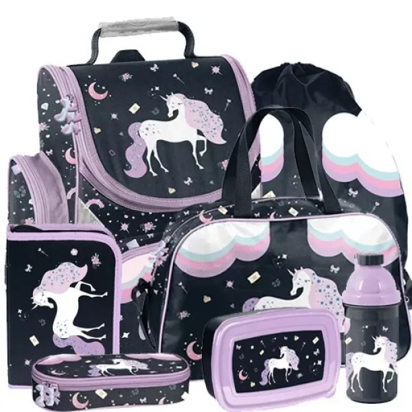 Einhorn-Unicorn-Pferd-Schulranzen-Tornister -Ranzen-Schulrucksack-Set-Schultüte